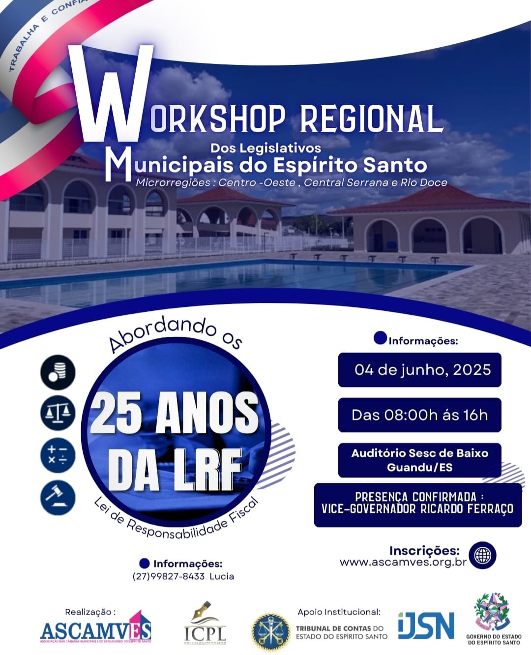 ASCAMVES PROMOVERÁ WORKSHOP EM COMEMORAÇÃO AOS 25 DA LRF